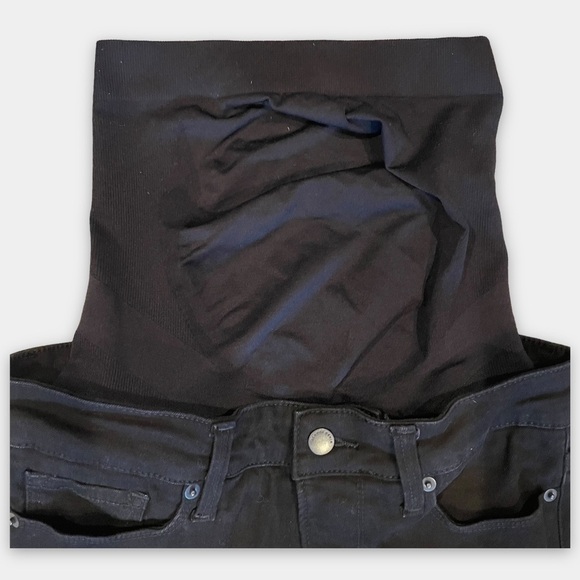 NEW Blanqi Black Wash Slit Knee Distressed Maternity Jeans Denim Size 2 - Picture 6 of 8